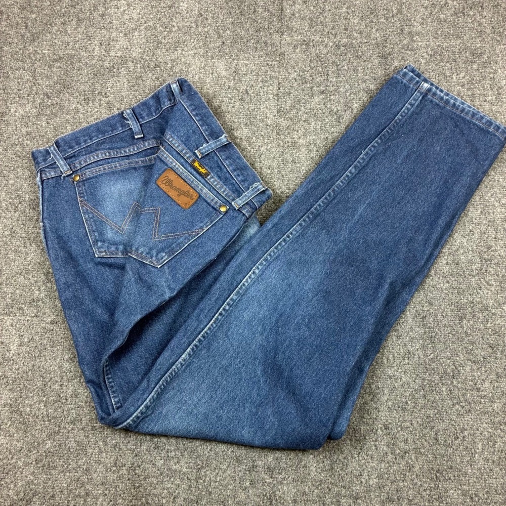 Vintage Wrangler 47MWZ Regular Fit Cowboy Cut Blue Jeans Mens Size 44x38